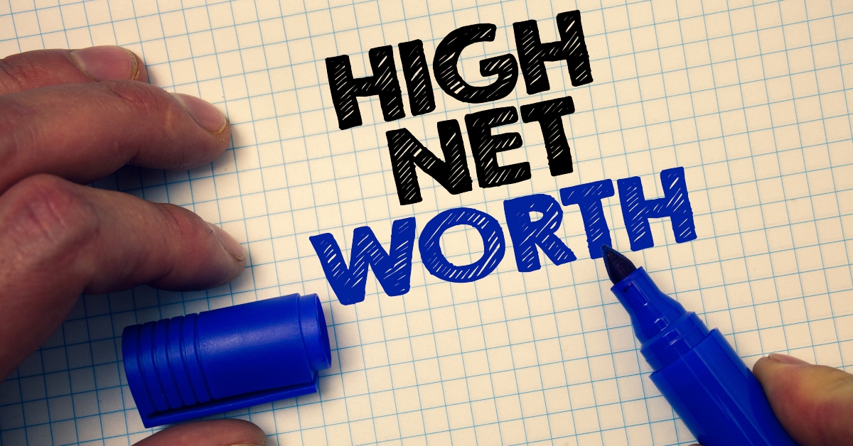 text sign showing high net worth