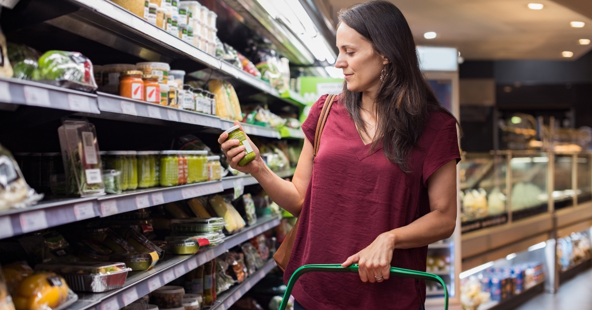 woman shopping in supermarket 