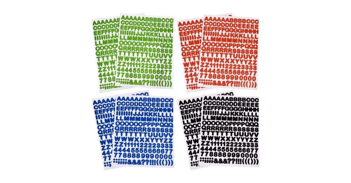 letter number symbol stickers