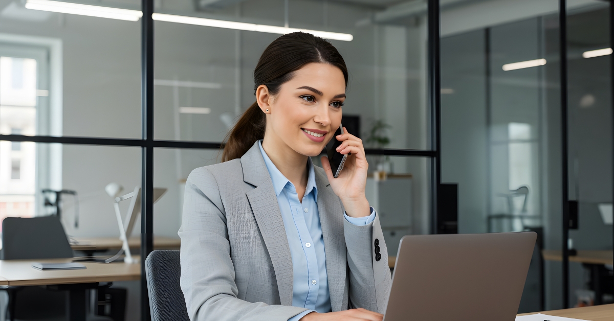 business woman talking on phone