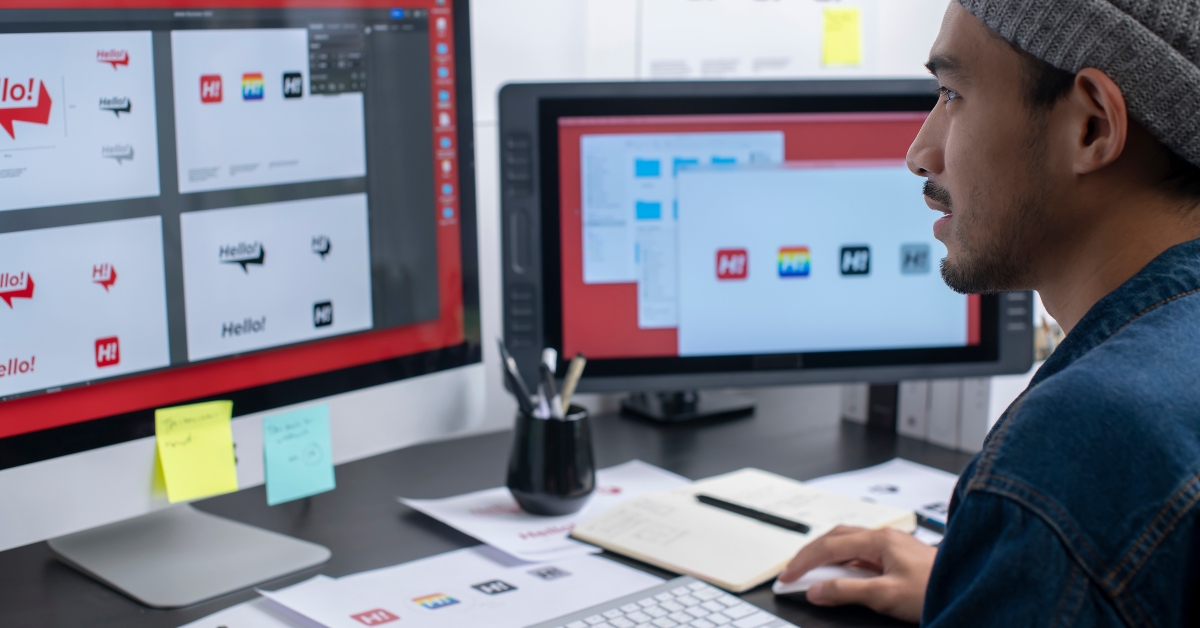 graphic designer working on computer