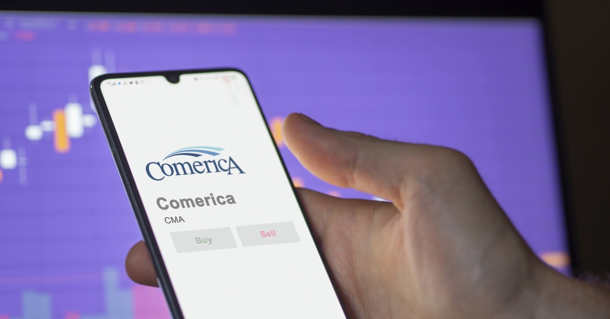 logo of comerica on the screen