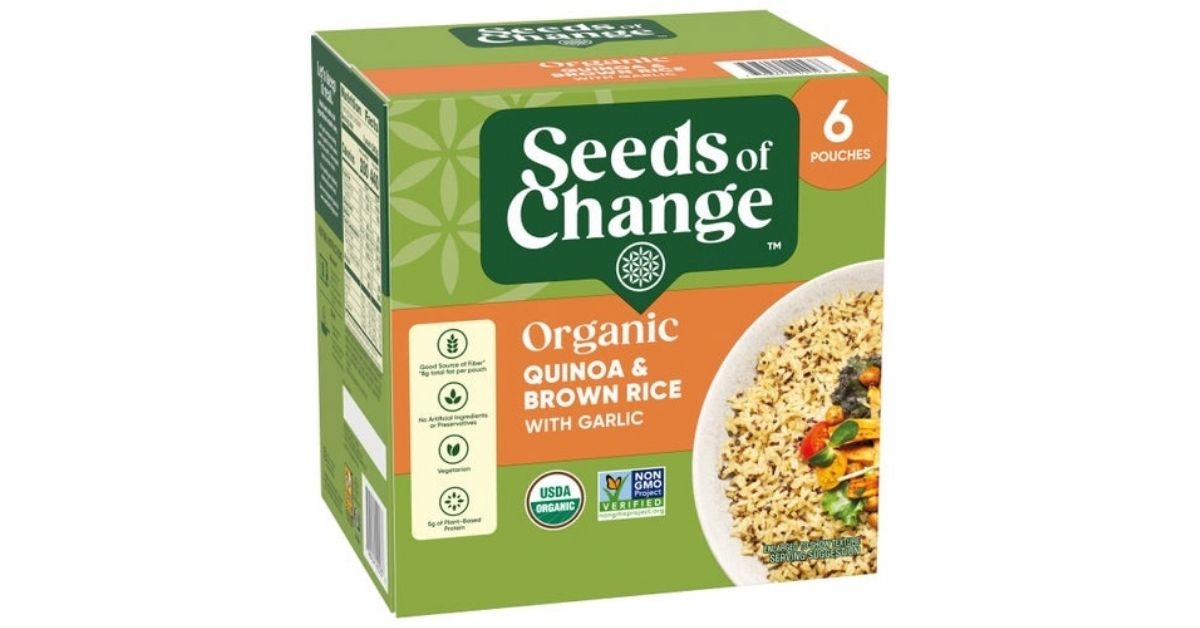 organic quinoa and brown rice with garlic