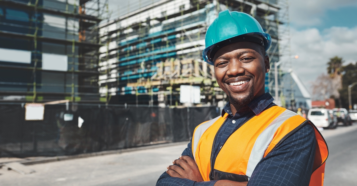 male contractor smiles