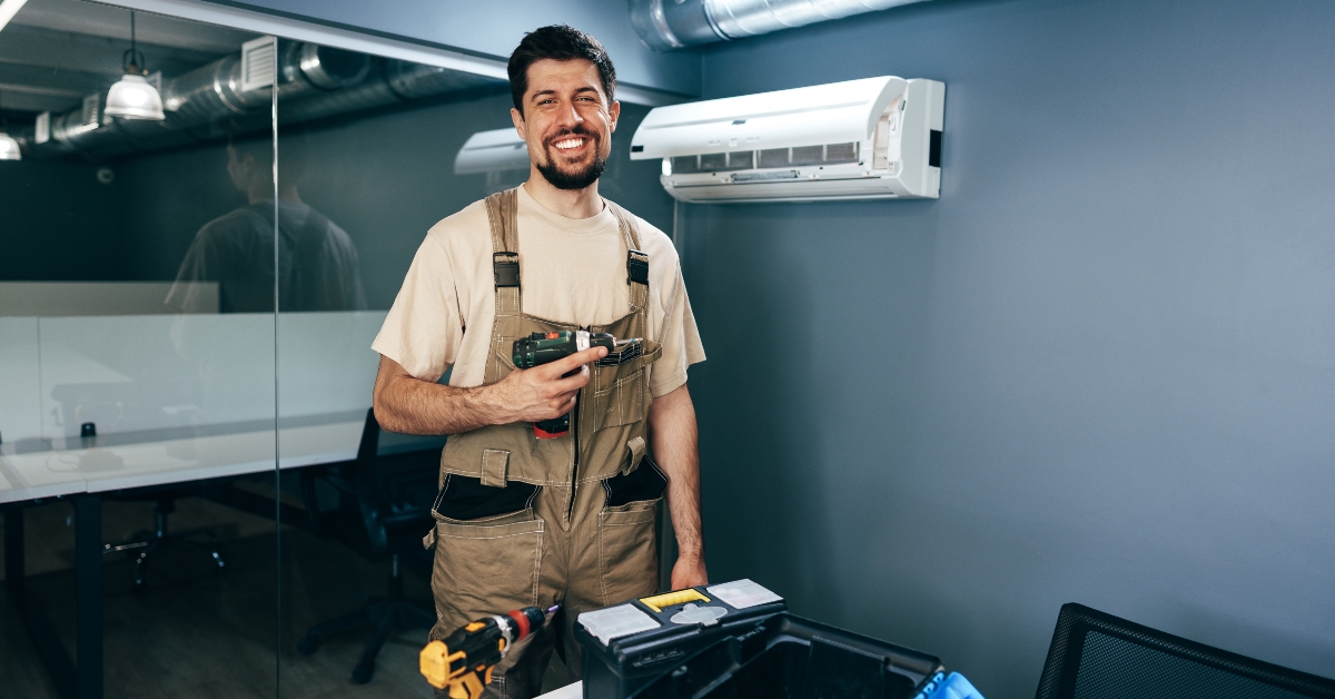 technician preparing for maintenance work