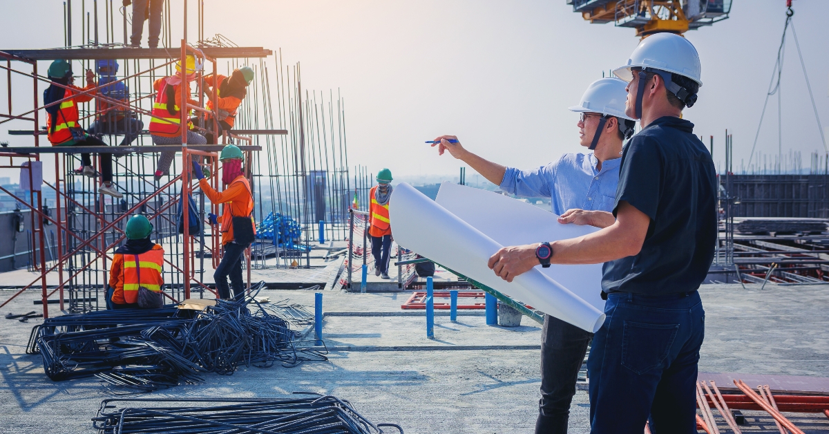 structural engineer and architect working