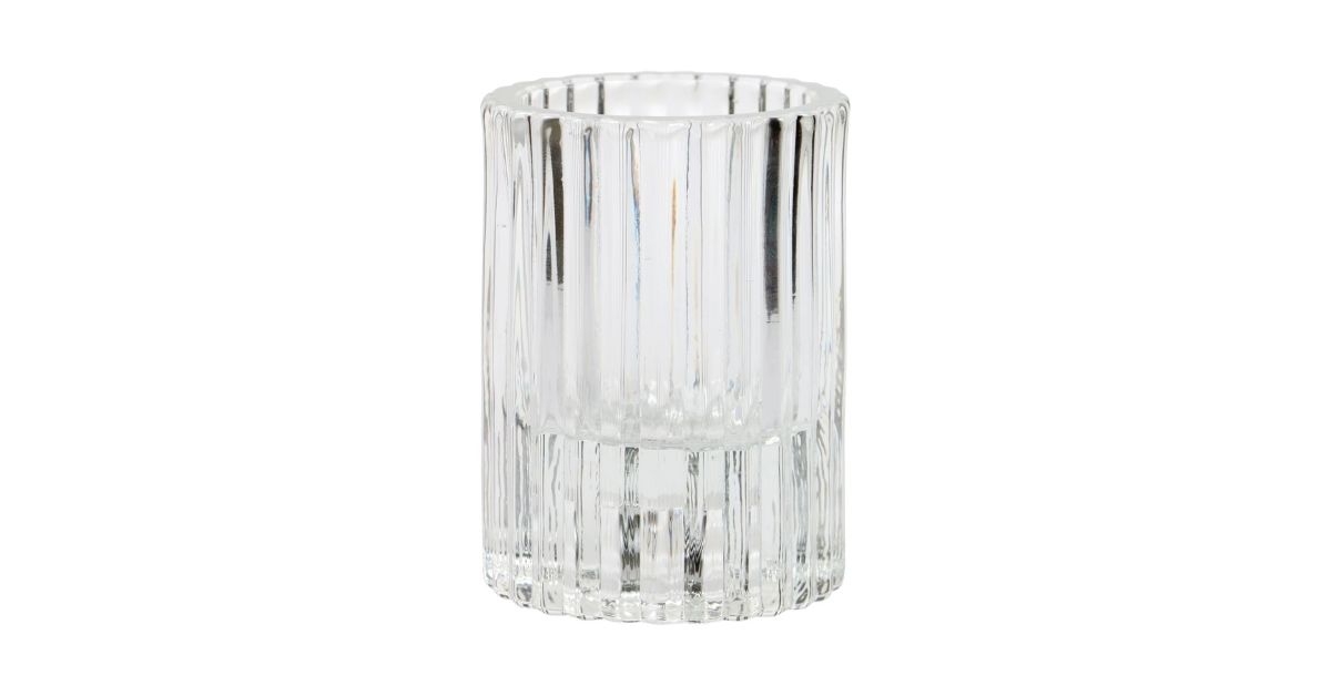 ribbed glass tealight holders