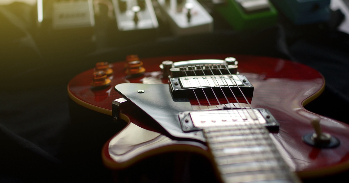 electric guitar macro abstract