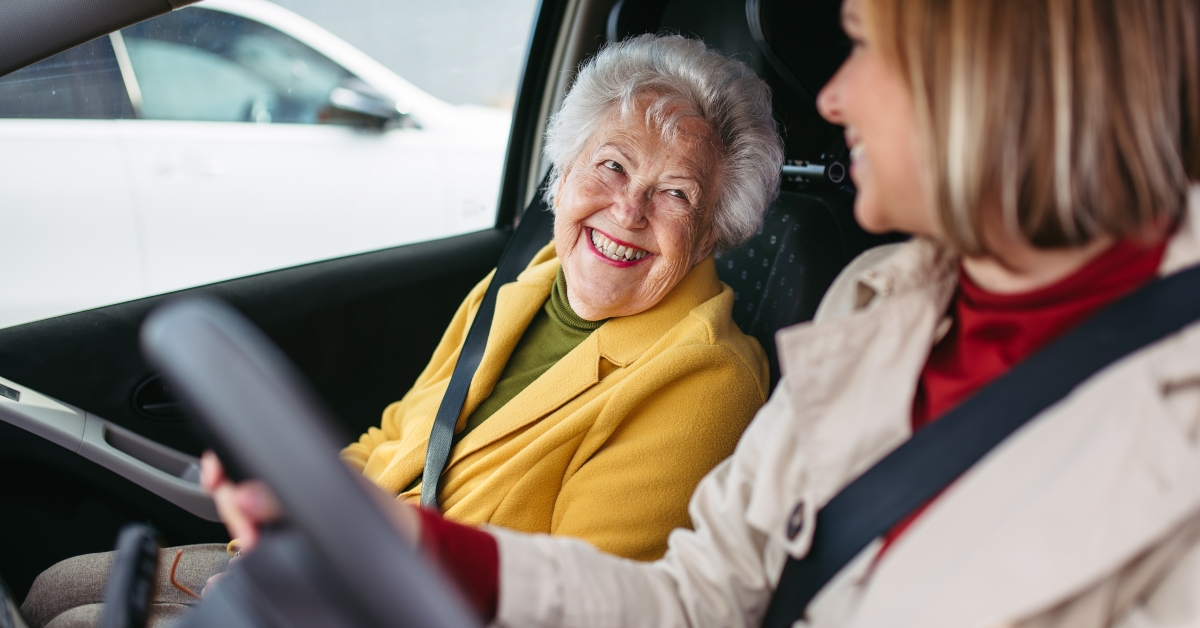 granddaughter driving her grandmother