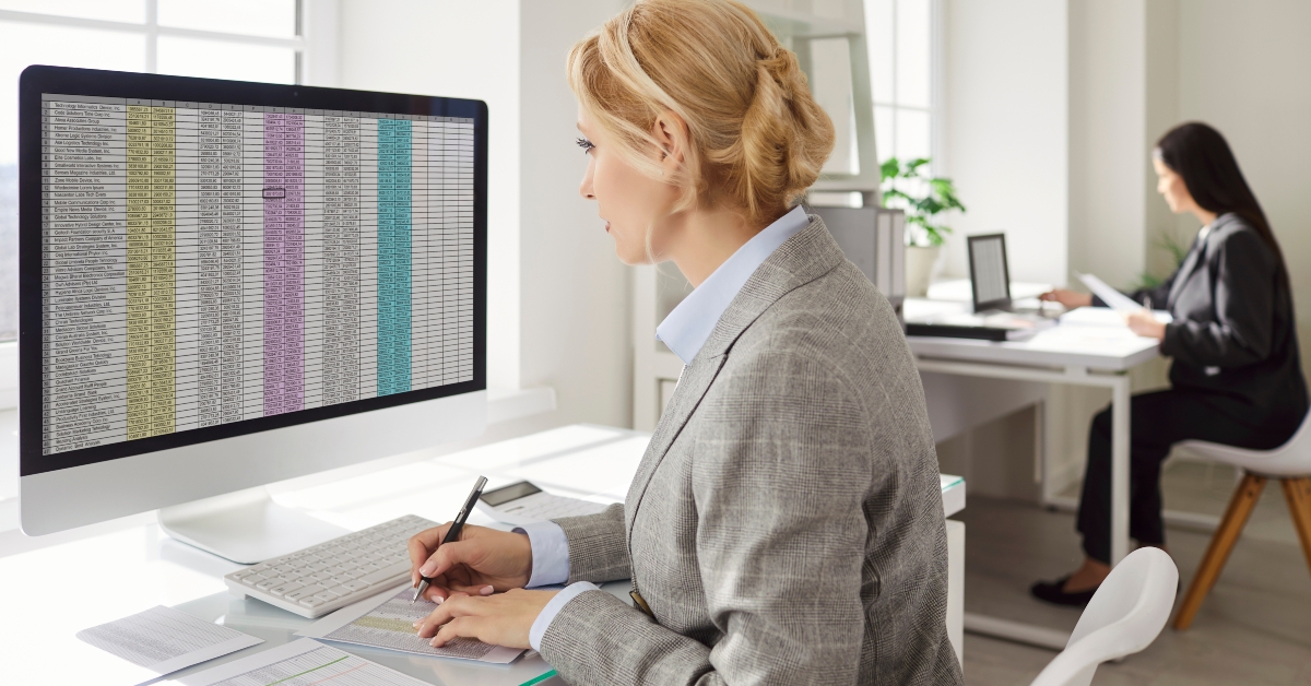 accountant writing down information