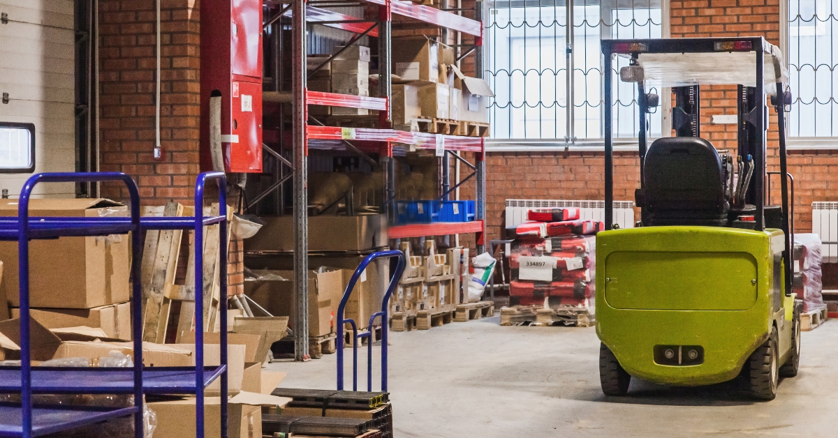 forklift operation in warehouse