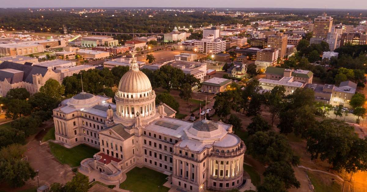 capitol state house at jackson mississippi usa 