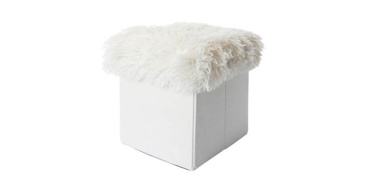 furry cube ottoman