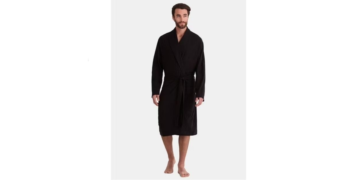 mens solid cotton robe