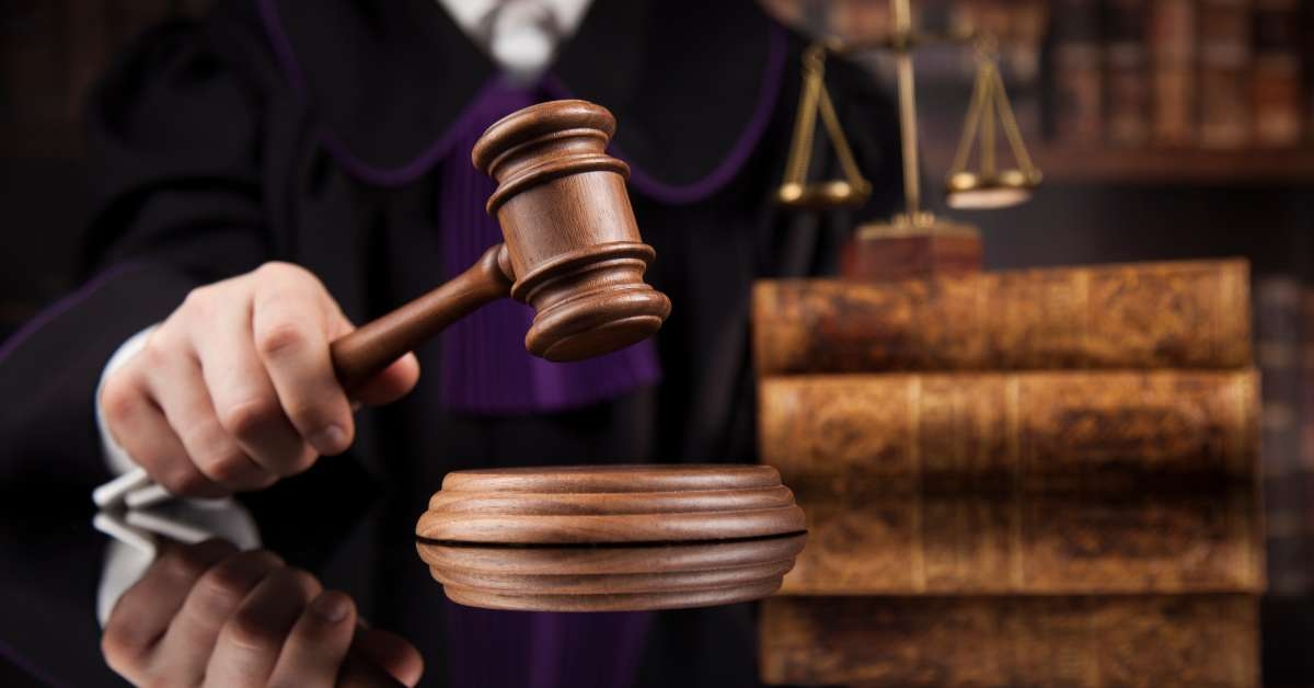 male judge in a courtroom