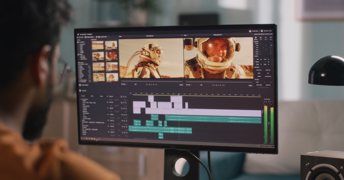 video editor editing cosmonaut video