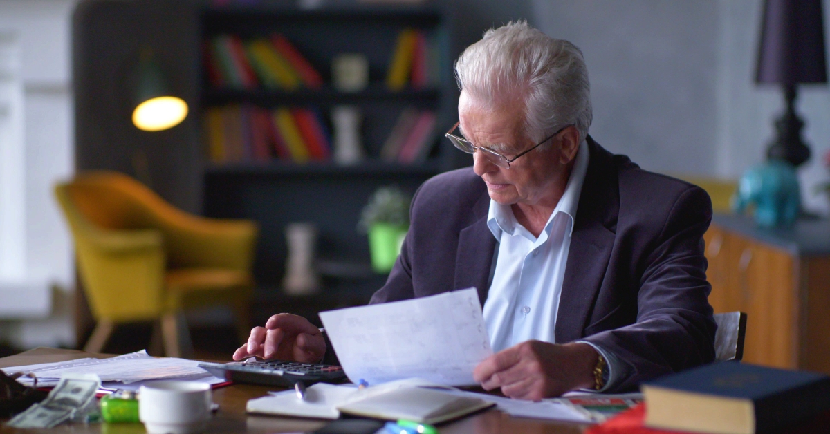 senior man with papers