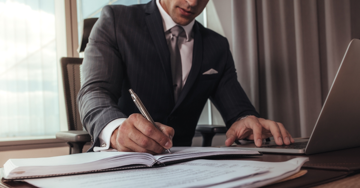 businessman working at his office