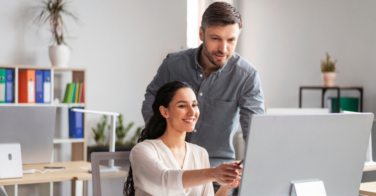 showing the computer screen