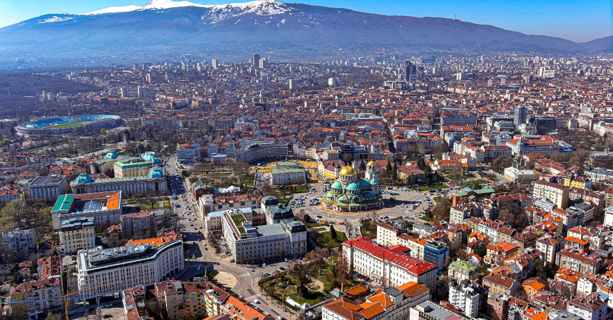 aerial view of sofia panoramic
