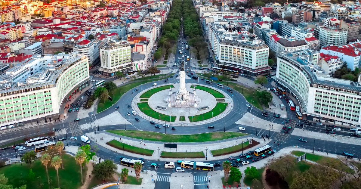 lisbon aerial skyline 