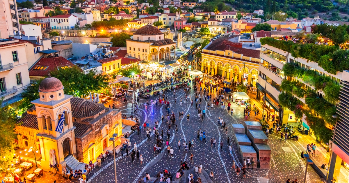 monastiraki square and acropolis