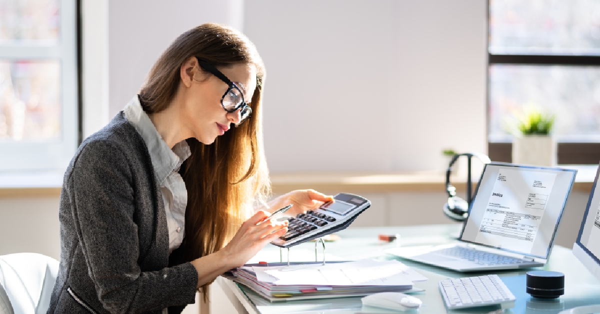 female auditor working at the office