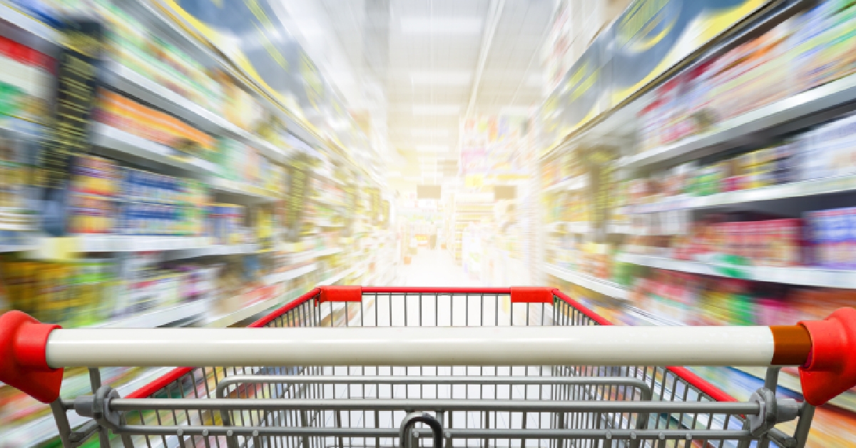 empty red shopping cart