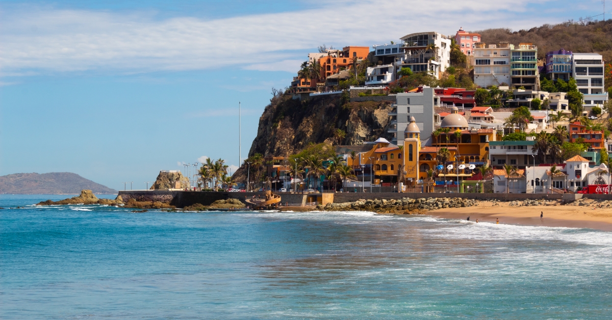 malecon avenue in the coastal city of mazatlan