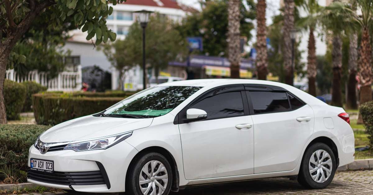 white toyota corolla