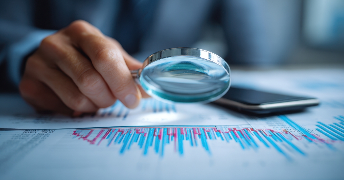 businessman analyzing performance graphs