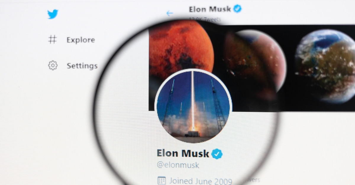 elon mask official twitter web page
