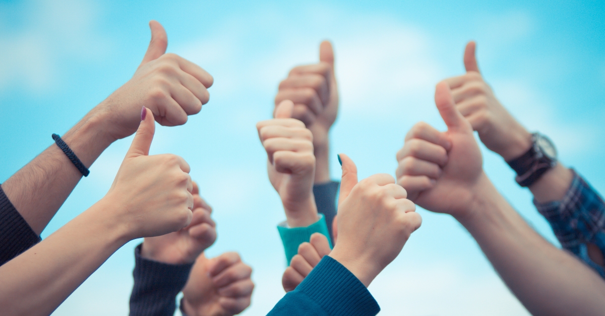 College Students with Thumbs Up