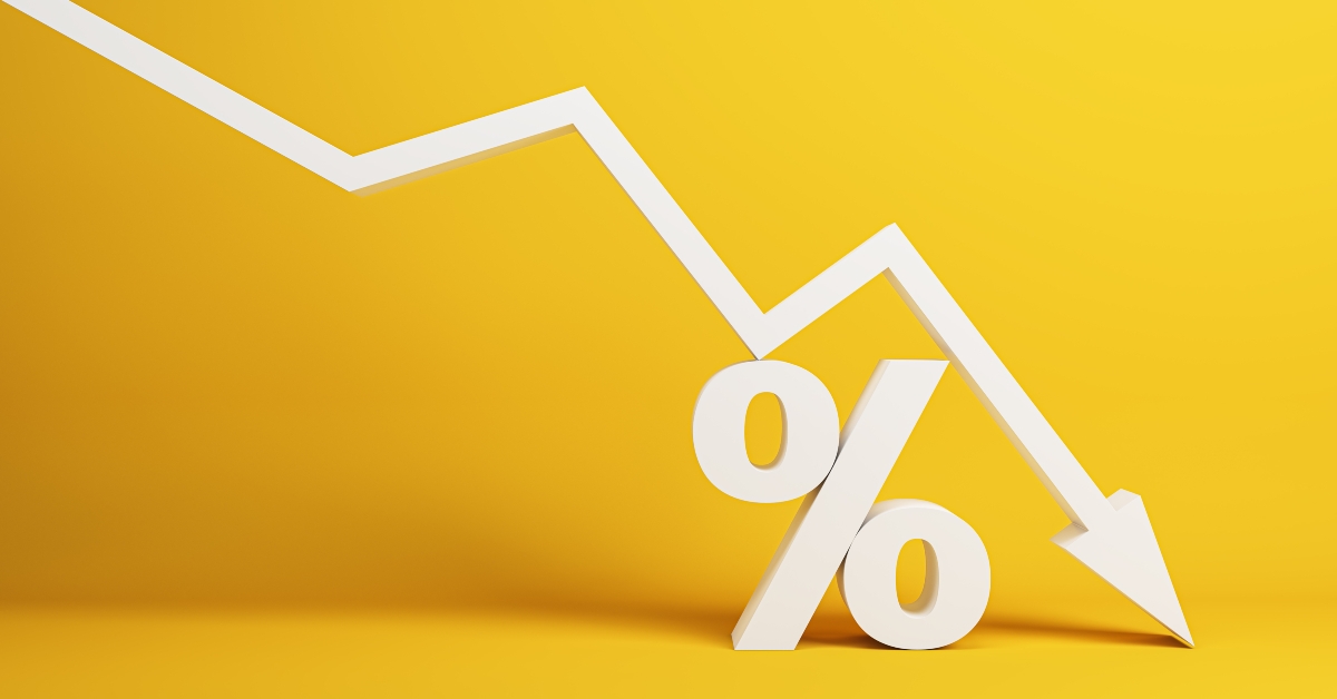 Falling interest rates and mortgage concept