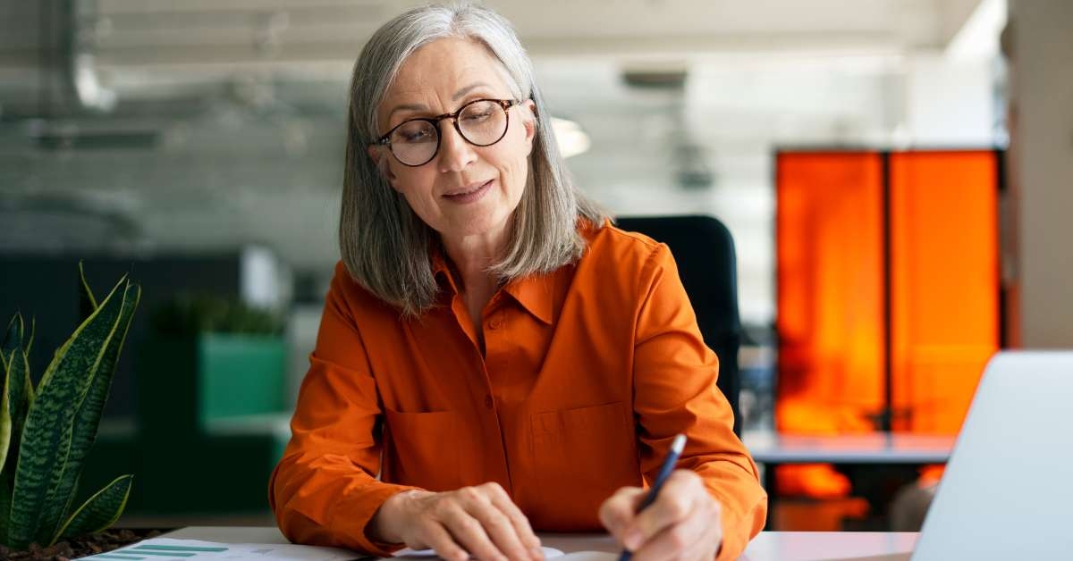 senior woman working on a project