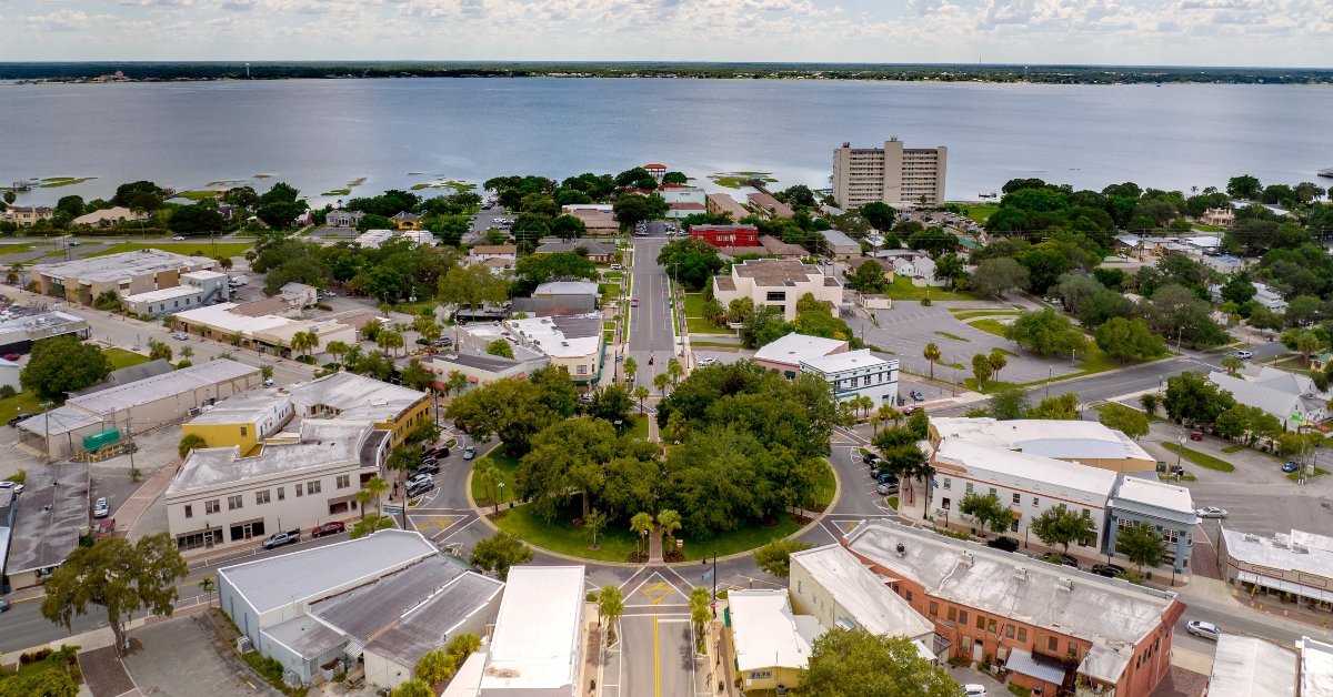 Aerial view of downtown Sebring Florida
