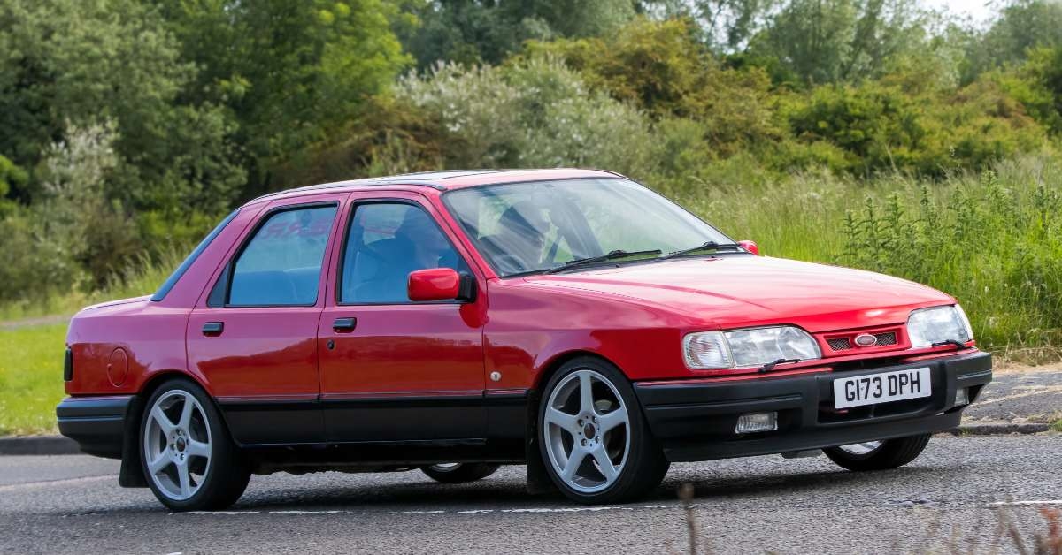 red ford sierra classic car