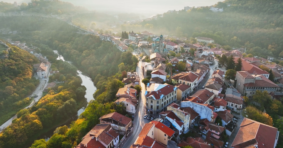 slightly foggy morning in Veliko Tarnovo, Bulgaria
