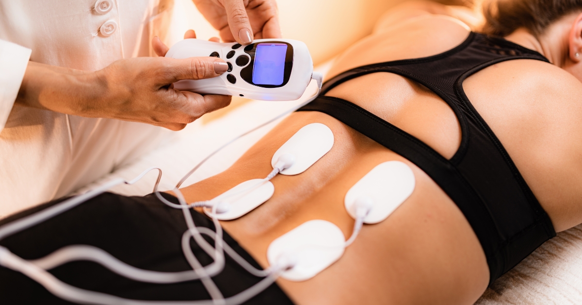 Lower Back Physical Therapy with TENS Electrode Pads