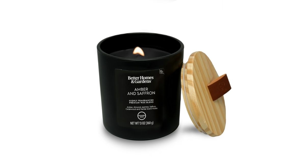 wooden wick jar candle