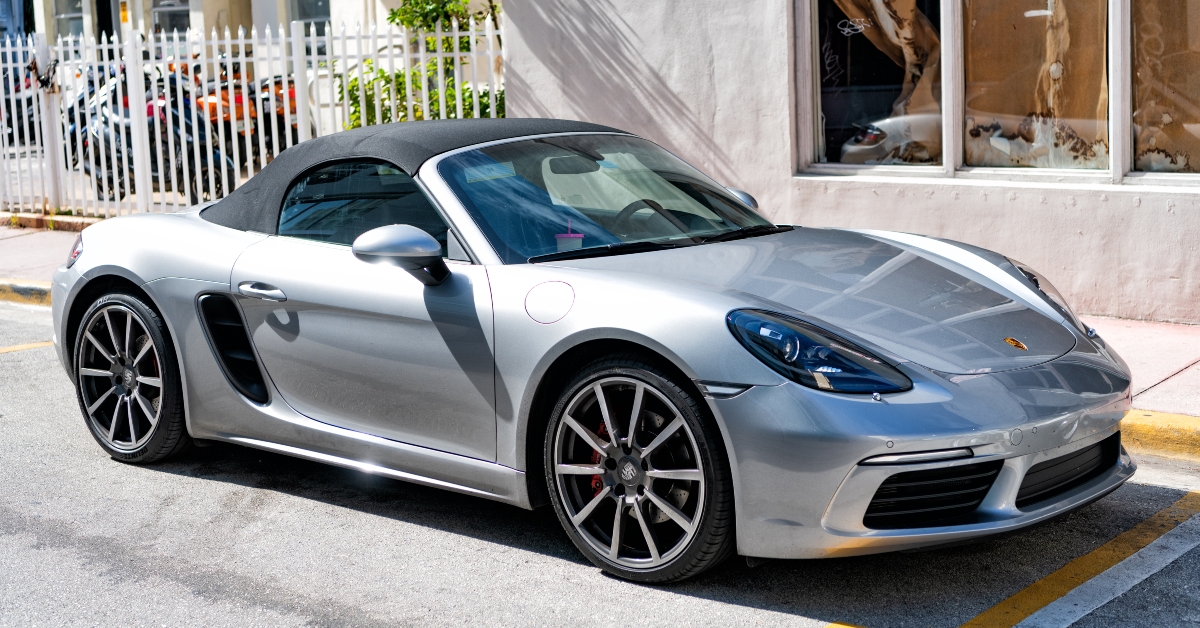 silver porsche 718 boxster s
