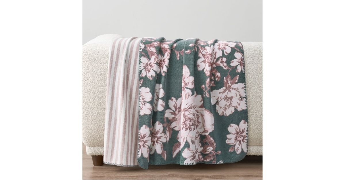 reversible luxe plush throw