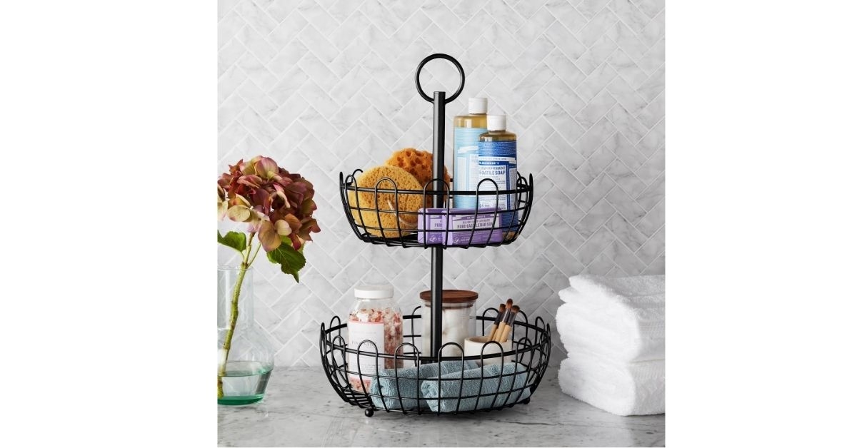 wrought iron fruit stand