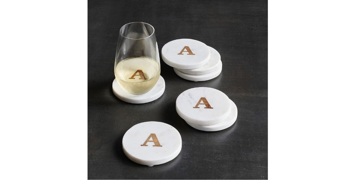 alphabet marble wood coasters