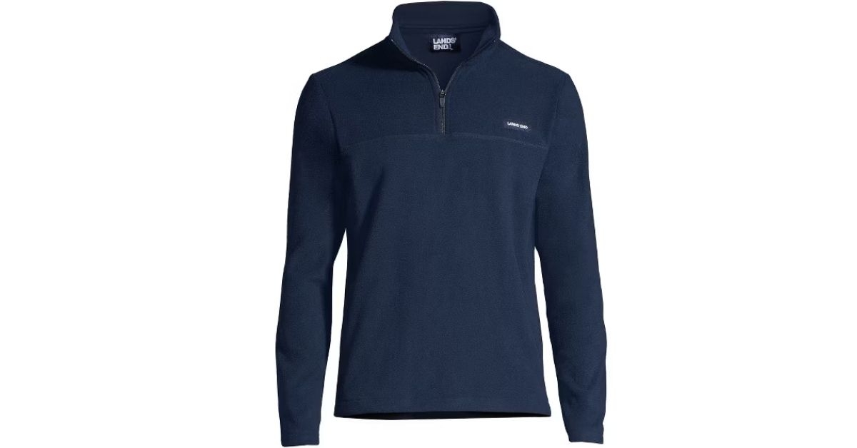 Lands' End Men's Anyweather Fleece Quarter Zip Pullover