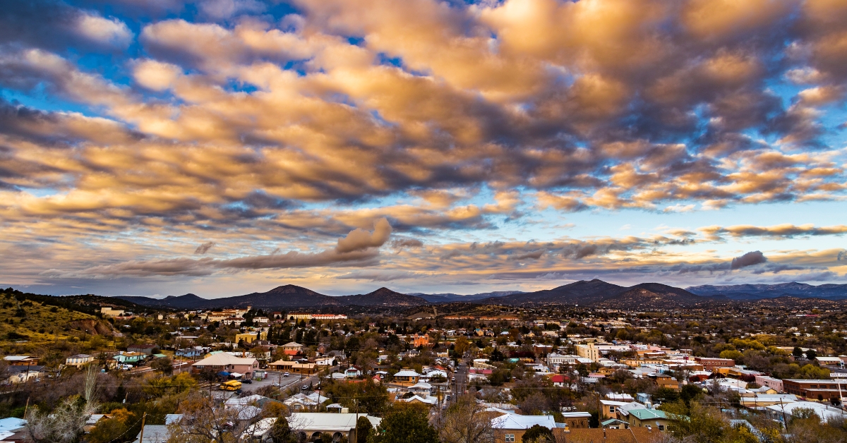 sunset over a small mountain