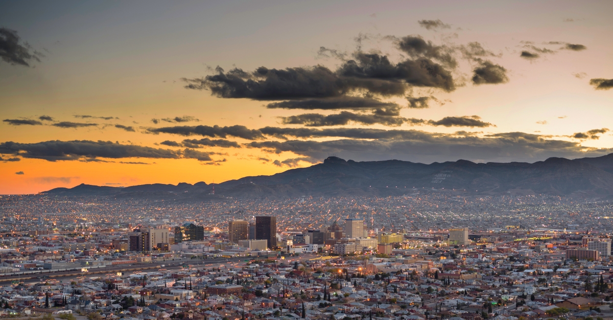 El Paso , texas at dusk