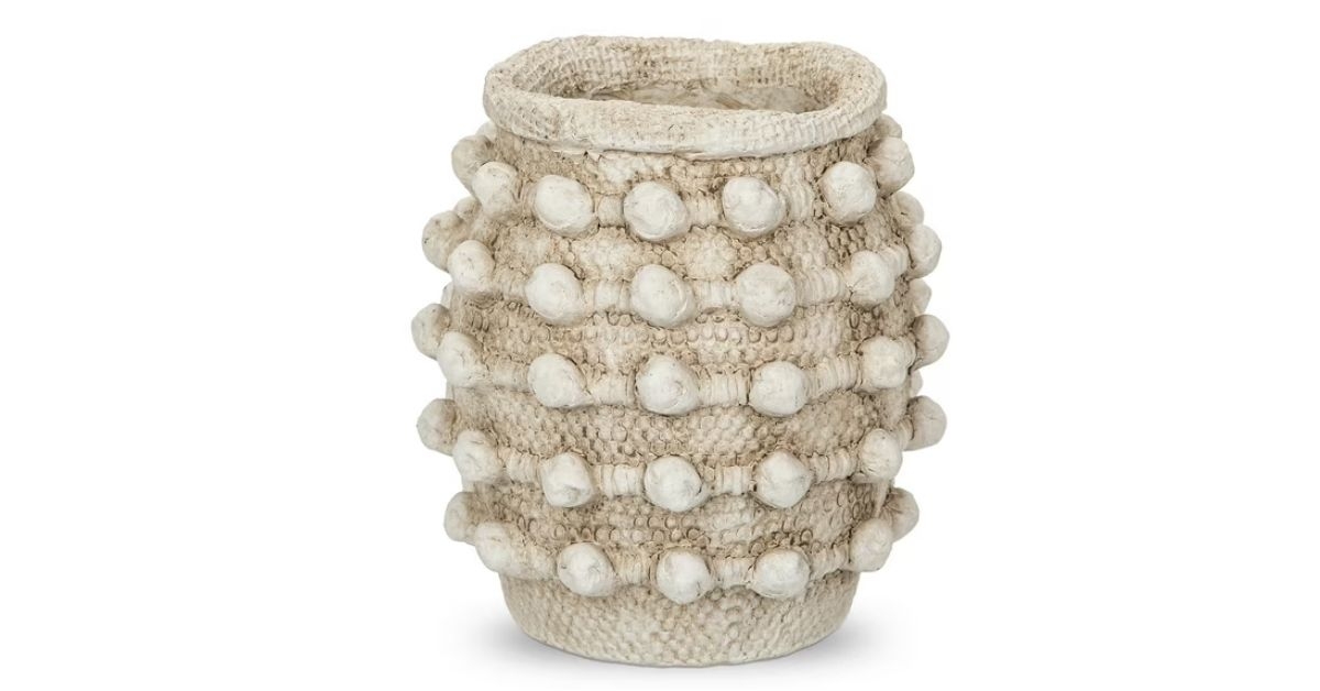 knobby cement vase