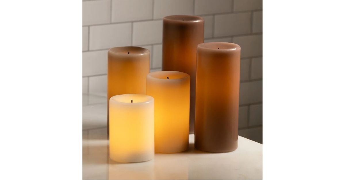 led black wick candle set