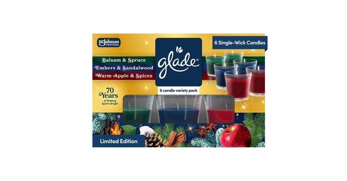 glade holiday scented candles